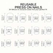 Goodliness24pcs Short Square Magic Mirror Pink Metal Sequin Tip Press-On False Nails Set Easy To Wear Nail Art - 2XB1-13244 - 查看 5