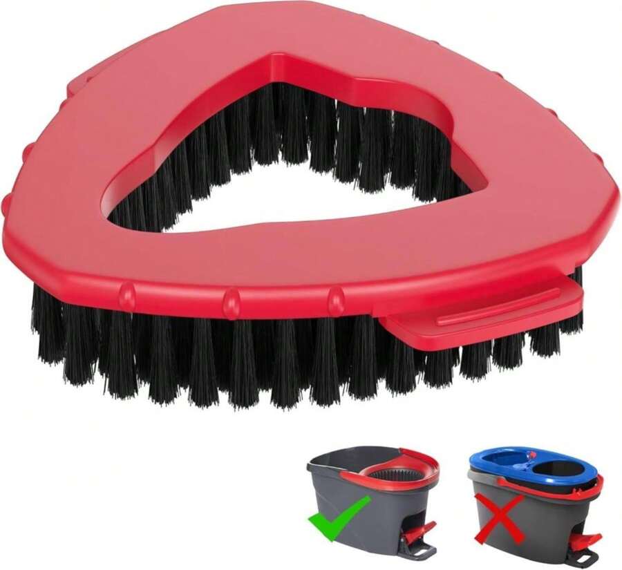 Aifacay 1 Pack Scrub Brush Replacement Head Compatible With O-Cedar EasyWring 1-Tank Spin Mop, Hard-Bristle Triangular Scrubber Brush For Shower Floors, Bathroom, Tile, Kitchen &Amp; Wall Cleaning - ColorF - 查看 1