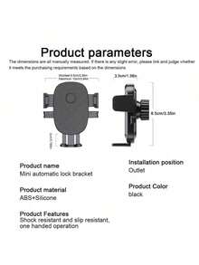 1pc Car Dashboard Phone Holder, New Suction Cup Style, Compact & Convenient, Gravity Stable Dashboard Navigation Holder - Air Outlet - View 10