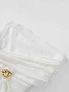 Đầm trắng cúp ngực kiểu Pháp, đầm dài ôm sát bất đối xứng gợi cảm cho tiệc sinh nhật, thanh lịch mùa hè. - trắng - Xem 10