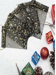 10/30 chiếc/50 chiếc/100 chiếc Túi vải gạc nhiều màu sắc kiểu trăng sao kích thước 3.5x4.7 inch (9x12cm, có màu đen và trắng), túi đựng quà, túi quà tặng, đồ dùng gia đình và hàng ngày, túi nylon đựng đồ, đồ dùng lễ hội và tiệc tùng, đồ dùng đám cưới - Nhiều màu - Xem 2