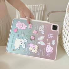 Minimalist Butterfly, Tulip, Rabbit Design Transparent Acrylic Protective Case Compatible With Apple IPad 2020/2025 Air 6 Without Pencil Slot, 5th Gen, 2022 10th Gen 9.7, 8, 10.2 Inch, IPad Pro 11 Cute Cartoon Shockproof Cover - Multicolor - View 3