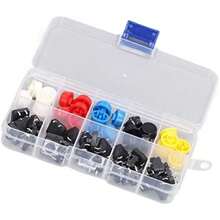 Interruptor Táctil Redondo para ABS Set Botón Pulsador de 4 Pines 25 Piezas Instantáneo para Tacto 12X12X7,3 Mm Interruptores de Botón Pulsador en Miniatura de Círculo Circular(default) - Multicolor - Ver 8