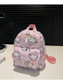 Mochila Sanrio Kuromi e Hello Kitty - Adequada para estudantes do ensino fundamental, médio, high school e faculdade, mochila infantil espaçosa, ideal para escola, viagens e uso diário. Design de desenho animado fofo, detalhes requintados, material durável, alças de ombro reforçadas, design de múltiplos bolsos, pode armazenar livros, artigos de papelaria e itens essenciais, confortável para carregar por muito tempo, um presente ideal para fãs de todas as idades da Sanrio. - Multicolorido - Visão 4