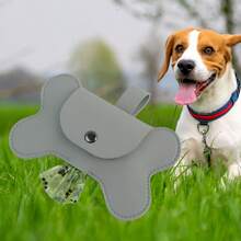 新款皮革宠物粪便袋分配器，遛狗粪便袋收纳架，骨头形状宠物粪便袋整理器 - 彩色 - 查看 9