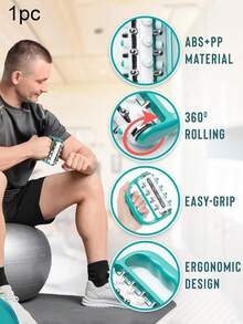 1pc New Handheld Roller Massager - Mini 5-Row Plastic Manual Massage Tool For Body Relaxation, Suitable For Leg, Shoulder, Neck, Waist And Back Meridian Dredging - Multicolor - View 4