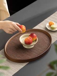 1 khay gỗ óc chó có tay cầm, dùng để đựng thức ăn, đồ ăn nhẹ, đồ uống, sushi, bít tết, pizza, món tráng miệng, bánh ngọt, bánh mì, khay ăn sáng, khay cà phê, khay trà, khay đồ nguội, dùng trong dịp Ramadan. - Màu Tím - Xem 5