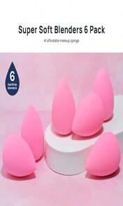 AOA Studio Collection Makeup Sponge Set Latex Free And High-Definition Set Of 6 Makeup Wonder Blender For Powder Cream And Liquid, Super Soft Wonder Beauty Cosmetic - trắng - Xem 3