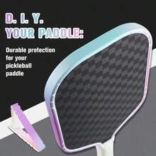 4pcs Gradient Color Pickleball Paddle Edge Guard Tape, PU Material, 23mm Wide, No Wrinkle, Suitable For 13mm/16mm Thick Paddles