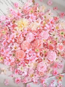 50pcs Artificial Flower Heads, Assorted Sizes Of Synthetic Flowers, Mini Fake Flowers, Daisy Flowers, Suitable For Wedding Crafts, Home Decor, Party And More - Pink - View 7