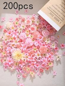 50pcs Artificial Flower Heads, Assorted Sizes Of Synthetic Flowers, Mini Fake Flowers, Daisy Flowers, Suitable For Wedding Crafts, Home Decor, Party And More - Pink - View 10