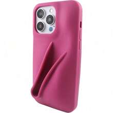 High Quality Soft Touch Silicone Lip Gloss Holder Phone Case For IPhone 17 16 15 14 Pro Max/Pro 16 15 14 Plus 17 Air 15 14, Shockproof & Anti-Drop Back Cover - 樹莓果凍 - 查看 3