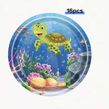 68件套海底世界主题生日派对餐具套装，包括餐盘、餐巾纸和杯子。这款海洋动物主题派对餐具套装适用于各种主题生日派对、活动和派对用品，也适用于圣诞节、新年和情人节等节日和派对场合。 - 彩色 - 查看 10