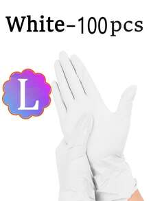 100/50/4只装白色一次性丁腈手套，无绒毛，指尖设计，厨房清洁工具，母亲节礼物，保护妈妈的双手，厨房必备，圣诞节清洁工具，价格实惠，无粉无乳胶手套，耐用家用清洁手套，防水，美甲用品，圣诞礼物，适合厨房使用 - 白色 - 查看 12