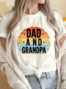 Soft Cotton Summer T-ShirtWomen And Men T-Shirts With Round Neck And Short SleevesI Have Two Titles Dad And Grandpa And I Rock Them Both Vintage Sunset T Shirt For Men Fathers Day GiftFun Pr - 黑色 - 查看 4