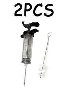 5pcs/2pcs Turkey Baster Injector, Marinade Injector, Meat Injector Syringe, Baking Tool With 3 Needles To Inject Seasoning Into Different Foods, Prevent Cross-Flavoring, Needle Can Penetrate Deeply