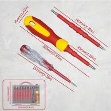 1000V Insulated Screwdriver Set, Electrician Tool Kit With Magnetic Screwdriver Bits, Interchangeable Blades, Toolbox, Suitable For Home Repair And Maintenance - Random - View 4