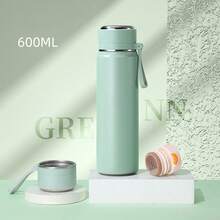 可客製化文字 Logo 316 不鏽鋼便攜真空保溫瓶 大容量 500ml 600ml 長效保溫 附防滑提繩 - 彩色 - 查看 14
