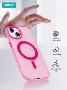 Koolife 磁吸式半透明磨砂粉色保护壳，单件装，支持磁吸无线充电，Magsafe 保护壳，独立按键，撞色设计，半透明磨砂材质，兼容 Apple 17、17 Pro Max、17、17 Pro、17 Air、11、12、12 Pro、12 Plus、13、13 Pro、13 Pro Max、14、14 Pro、14 Pro Max、15、15 Plus、15 Pro、15 Pro Max、16、16 Plus、16 Pro、16 Pro Max、16e，春季礼物之选 - 玫紅色 - 查看 5