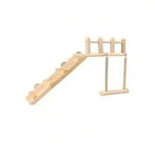 Natural Wooden Bird Perch, Parrot Toy Swing Ladder, Durable Bird Cage Perch, Pet Bird Toy, Cockatiel & Parrot Cage Accessories, Bird Exercise Playground - Beige - View 5