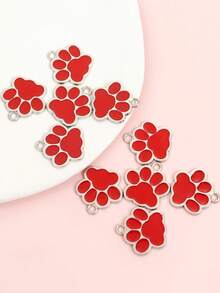 10pcs Multicolor Cat Paw Styling Drip Oil Alloy Charms Fashion Necklace Bracelet Earrings Keychain Phone Chain And Creative Decorations DIY Cute Animal Paw Prints Pendants, Couple And Friendship Jewelry Accessories - Animal Paw Prints - View 14