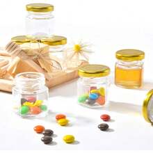 TendenciaBanna FMG-60P Set 60 Tarros de Vidrio 45ml con Tapas Herméticas y Cucharas para MielCalidad premium - Transparente - Ver 6