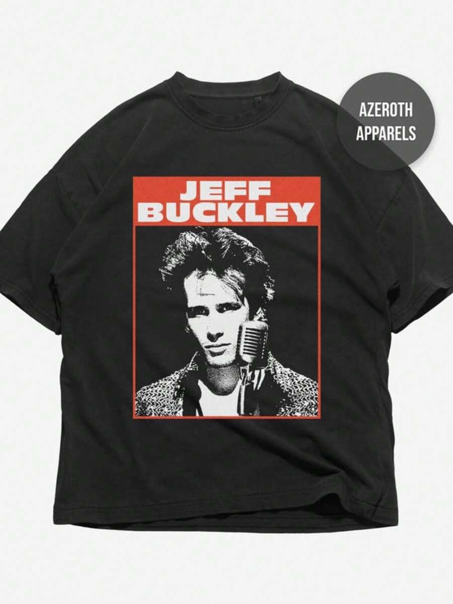 Jeff Buckley T-Shirt - Rock Music Shirt - Lover, You Should've Come Over - Last Goodbye - Jeff Buckl - 黑色 - 查看 1