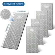 Piedra afiladora de diamante, 5 piezas de piedra afiladora de cuchillos con placa extra fina/gruesa y base antideslizante, grano 400/600/800/1000/1200 - Piedra afiladora de diamante - Ver 2