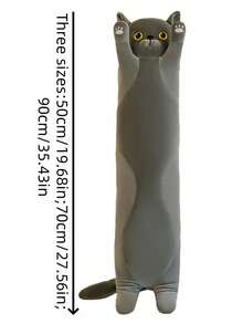 圣诞装饰 1 件 19.67 英寸超可爱猫咪毛绒玩偶枕头长猫玩偶懒散午睡玩偶 适合女孩