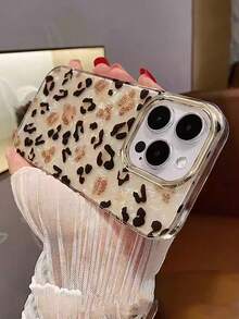 1pc Fashionable Luxury High-End Leopard Print Protective Phone Case, Compatible With IPhone 16 Pro Max, 15, 14, 13, 12, 11 Pro Max Plus, Anti-Drop Full Coverage Smart Phone Case For Women - Multicolor - View 3