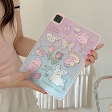 Minimalist Butterfly, Tulip, Rabbit Design Transparent Acrylic Protective Case Compatible With Apple IPad 2020/2025 Air 6 Without Pencil Slot, 5th Gen, 2022 10th Gen 9.7, 8, 10.2 Inch, IPad Pro 11 Cute Cartoon Shockproof Cover - Multicolor - View 12