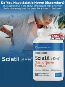 SciatiEaseSciatic NerveFormula"--Supports Daiy Comfort,Nerve Health,Heaithy Inflammatory Responsr,Research Backed Vitamins & Herbs-120Capsules - 1Bottles|120Capsules - 查看 1