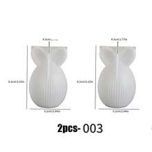 Khuôn tai thỏ sọc (1 cái/2 cái), khuôn silicon hình trứng Phục Sinh, khuôn nến và đồ trang trí bằng thạch cao hình tai thỏ, đồ dùng thủ công trang trí nến Phục Sinh tự làm. - trắng - Xem 3