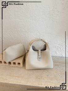 1 件女士极简手提包，时尚单肩包，2026 新款斜挎包 - 白色 - 查看 2