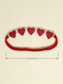 3个/套心形婴儿发带，超级可爱，轻盈透气，四季皆宜，绝佳情人节礼物