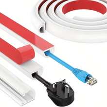 1PC 2m/78.74inch Self-Adhesive Cable Trunking, Suitable For Desktop, Wall And Floor Installation, Prevents Tripping Over Bare Wires, Concealed Soft Cable Channel, Decorative Cable Protector For Home And Office Use - Multicolor - View 2