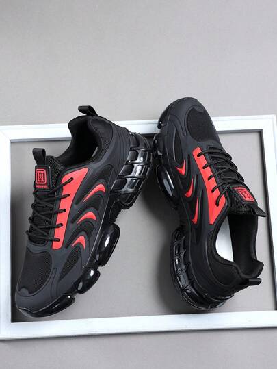 Low Top Men's Sports Shoes For Men Sneakers Casual Running Shoes Jogging Shoes Male Walking Shoes Fashionable Gradient Red Color Footwear Tennis Streetwear