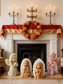 祈祷少女硅胶蜡烛模具 - 多用途大豆蜡手工工具，适用于家居装饰、园艺、十字架艺术雕塑、蜡烛模具 - 白色 - 查看 7