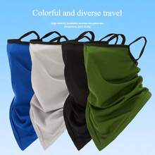 1pc Outdoor Cycling Breathable Face Mask Ear Loop Bandana - Breathable Quick-Dry Face Cover - Multi-Functional Triangular Scarf Insect Proof Sun Protection Neck Gaiter Unisex - Multicolor - View 1