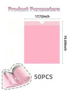 1Roll(50pcs)Pink Drawstring Trash Bags, Disposable Garbage Bag Side Gusset Design For More Space, Easy Pull Drawstring For Quick Closure, Leak Proof And Tear Resistant, Perfect For Kitchen Bathroom Office Home, Pack Of 30 Rolls In Convenient Storage Bag - Hồng - Xem 2