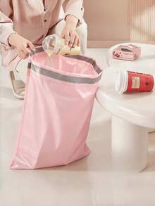 1Roll(50pcs)Pink Drawstring Trash Bags, Disposable Garbage Bag Side Gusset Design For More Space, Easy Pull Drawstring For Quick Closure, Leak Proof And Tear Resistant, Perfect For Kitchen Bathroom Office Home, Pack Of 30 Rolls In Convenient Storage Bag - Hồng - Xem 5