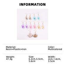 12pcs Bohemian Style Ocean Theme Gradient Shell Earrings, Suitable For Women's Daily Wear, Vacation And Party, All Seasons - Earring Set - View 8