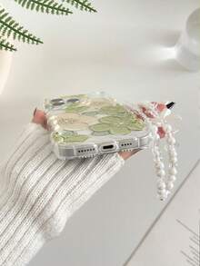 Floral Element TPU Novelty Cases Painted Braided Wave Edge Elegant TPU Protective Phone Case With Handmade Beaded Bracelet Accessory Compatible With IPhone 17Pro/17Air/17/17ProMax 16/11/16Pro/16Plus/16ProMax/16E/15ProMax/13/14/12/XS/XR/7G/8PXR/7/8, 15ProMax, 13, 14 Spring Gift - Multicolor - View 6