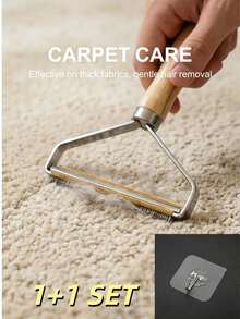 1个木制双面毛衣除毛器，适用于去除宠物毛发和一些厚衣物上的毛发，不适用于薄织物，手动操作，容易损坏薄衣物，温和除毛 | 符合人体工程学设计 | 织物工具，衣物除毛器（颜色/款式随机） - 彩色 - 查看 17