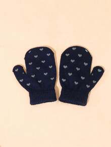 1/3 双婴儿爱心针织手套，保暖防抓，适合幼儿男女日常使用 - 愛心 - 查看 9