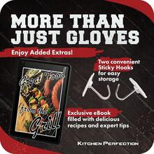 KITCHEN PERFECTION XL Silicone R Oven Gloves -Extreme Heat Resistant BBQ Gloves -Handle Hot Food Right On Your Grill Fryer & Pit | Waterproof Oven Mitts Grill Gloves |Superior Value Set+3 Bonuses,X-Large,Turquoise - Turquoise - View 3