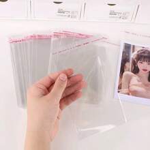 50pcs/Set Transparent OPP Self-Adhesive Plastic Gift Bags, Suitable For Party Favors, Jewelry Packaging, Halloween Gifts, Christmas Gift Bags - Clear - View 2