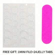 Goodliness24pcs Short Square Magic Mirror Pink Metal Sequin Tip Press-On False Nails Set Easy To Wear Nail Art - 2XB1-13244 - 查看 6