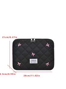 多功能笔记本电脑包，带蝴蝶结，笔记本电脑保护套，适用于 13、13.3、14、15、16 英寸笔记本电脑、笔记本、Chromebook，适合女性，是送给老师的绝佳礼物，可作为背包使用，适合大学、返校、教室等场合，防水，是旅行必备品。 - 黑色 - 查看 13