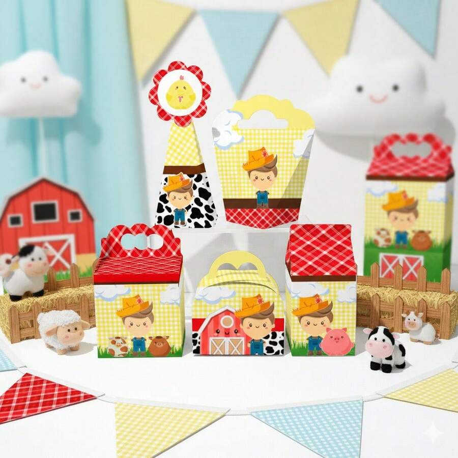 20 Farm-Themed DIY Boxes - Party Favors, Stationery, Decorations And Gifts For Children's Parties - Personalized Stationery Party Kit - 彩色 - 查看 1